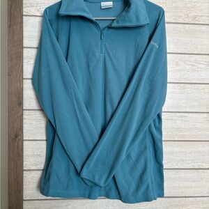 Columbia Teal Long-Sleeve Quarter Zip Fleece